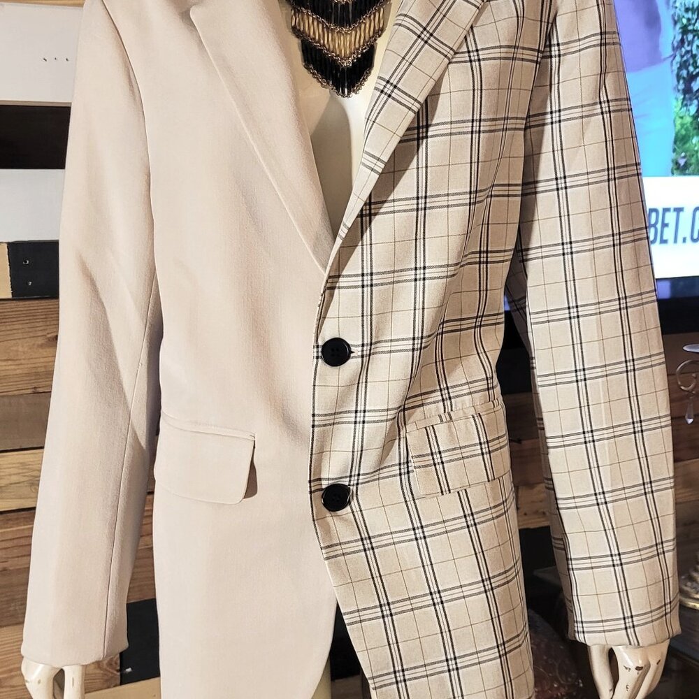 SOLD--SHEIN --2 BUTTON, ODD SIDED BLAZER